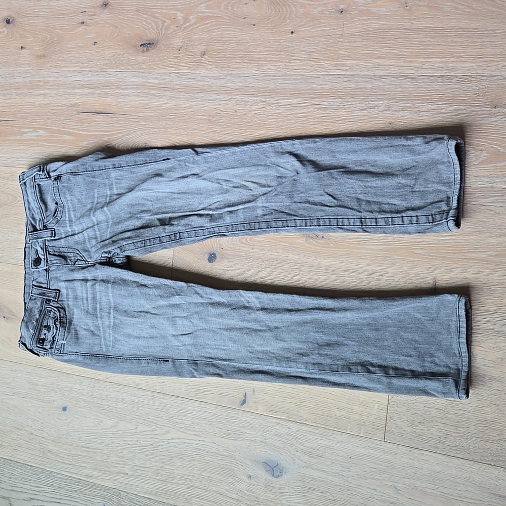 True Religion Women's sz 27 Grey Billy Straight Leg Jeans